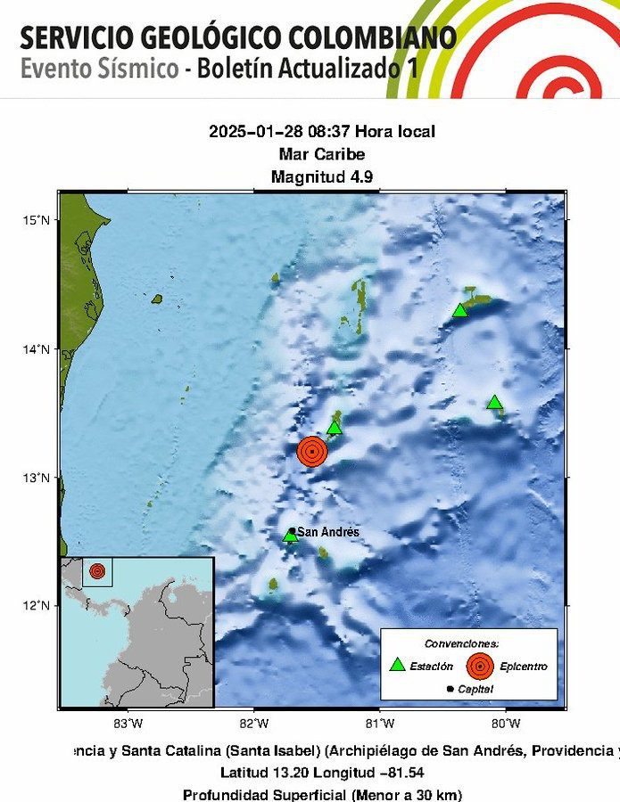sismo en San Andrés